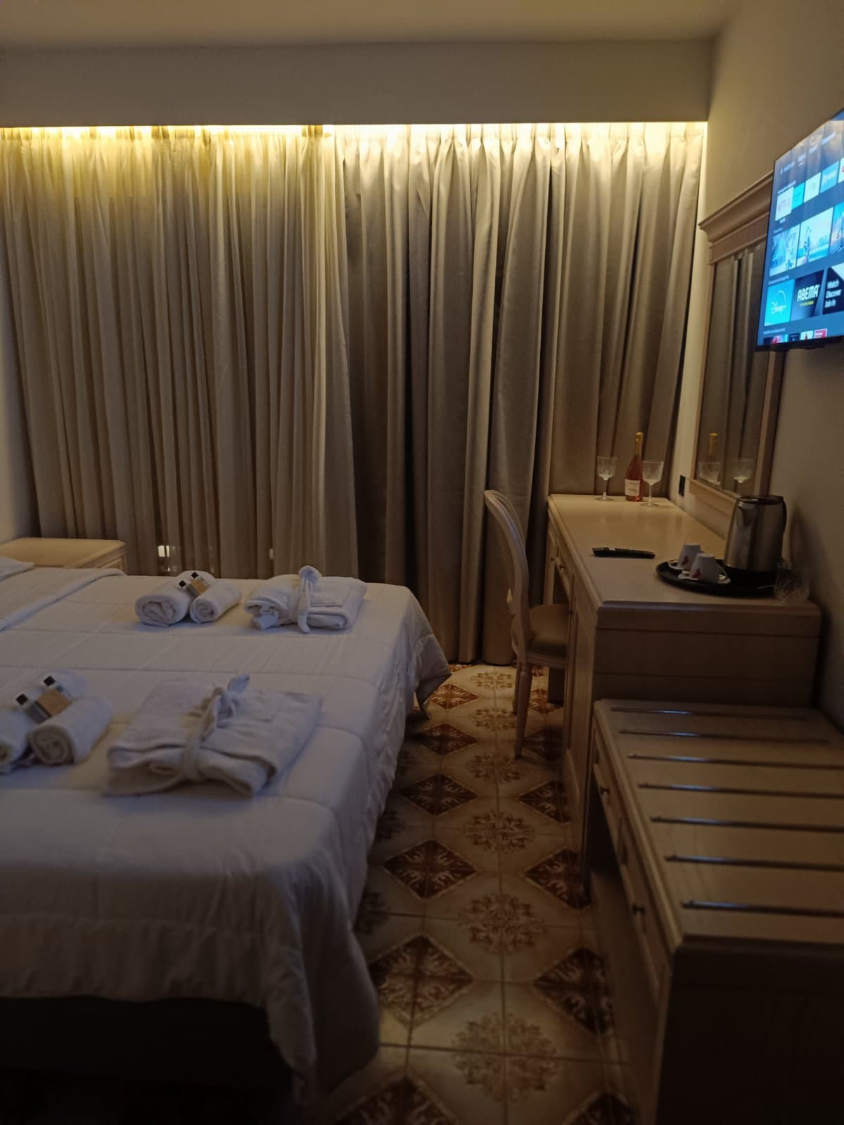 Smart television and curtained window